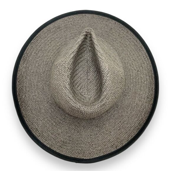 Madewell Wide-Brimmed Straw Fedora Sunhat in Faded Black | Gray Women’s Size S/M - Picture 10 of 16